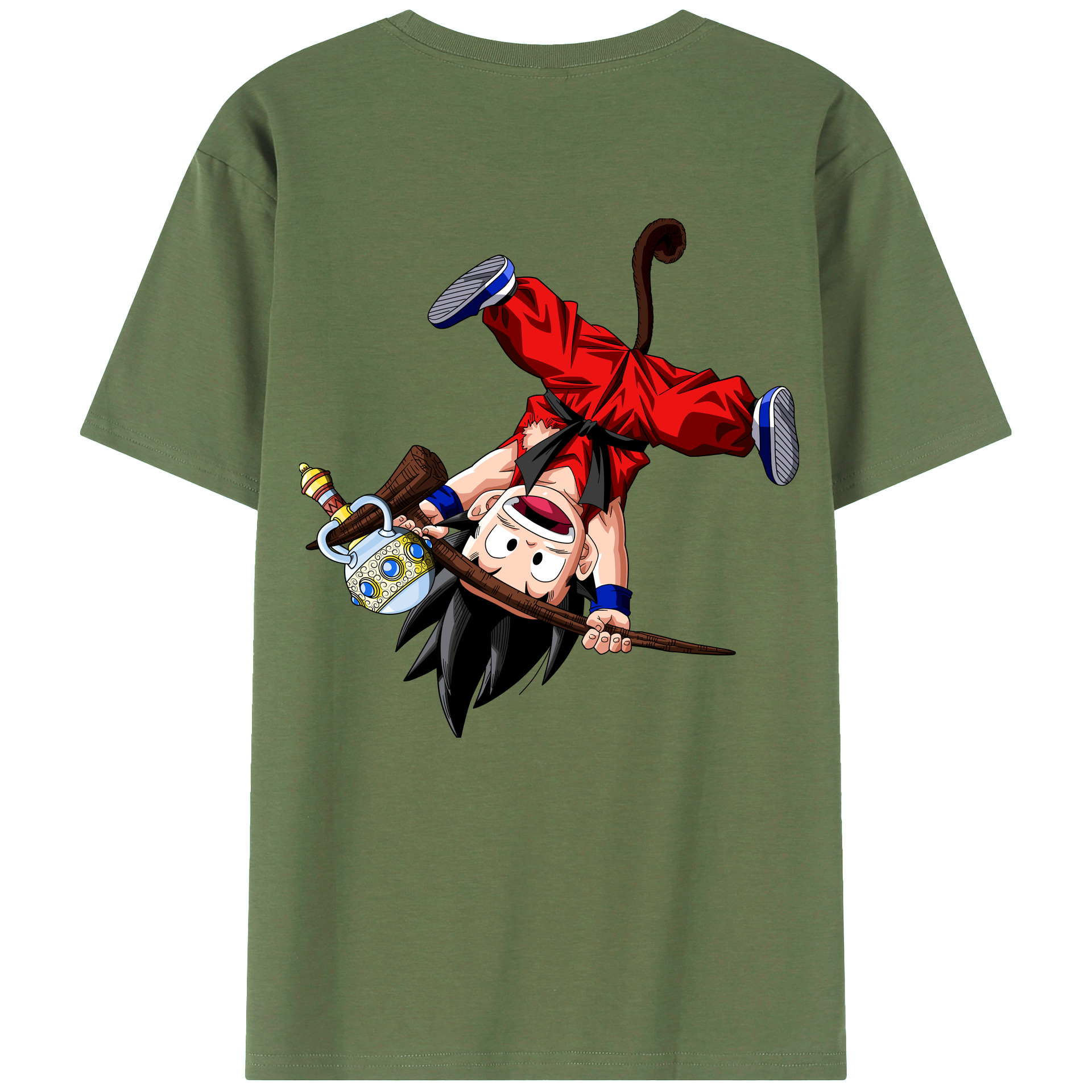 （画像用） ドラゴンボール 孫悟空（そん ごくう）Son Goku カカロット DRAGON BALL Kakarotto 綿100％ メンズ半袖Tシャツ（バックプリント） 通気性